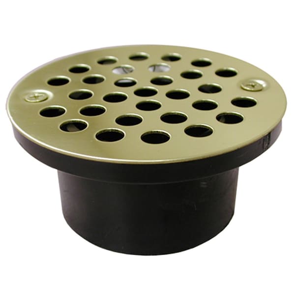 Jones Stephens 2in. x 3in. General Purpose ABS Drain with 4-1/4in. Polished Brass PVD Round Stamped Strainer D54315 - main